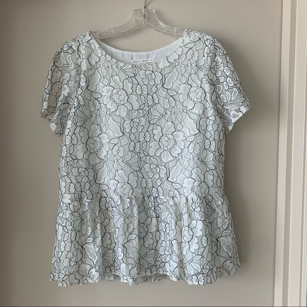 Paper Crown Top NWOT